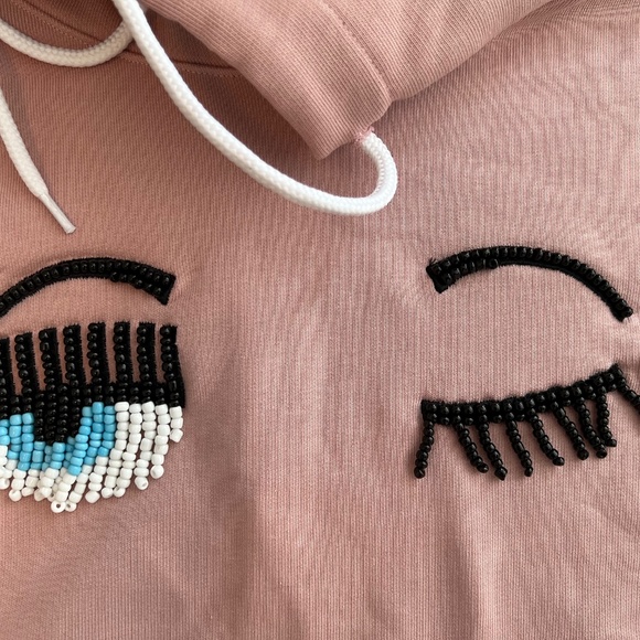 Chiara Ferragni dusty pink cropped hoodie - Picture 4 of 5